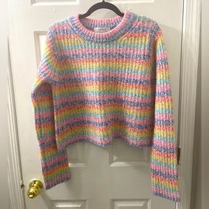 La ligne cropped rainbow sweater